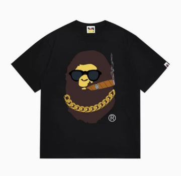 Black BAPE Gangster Ape Head T-Shirt