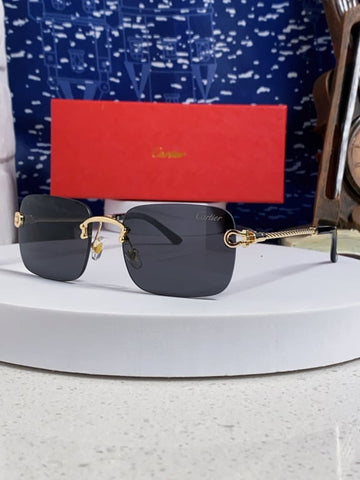 Cartier Gold-Tone Rimless Sunglasses with Twisted Temples