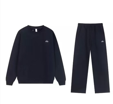 ALO Navy Blue Crew Neck Straight Fit Suit