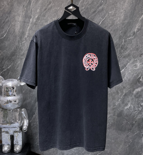Chrome Hearts Washed Black Horseshoe Tee