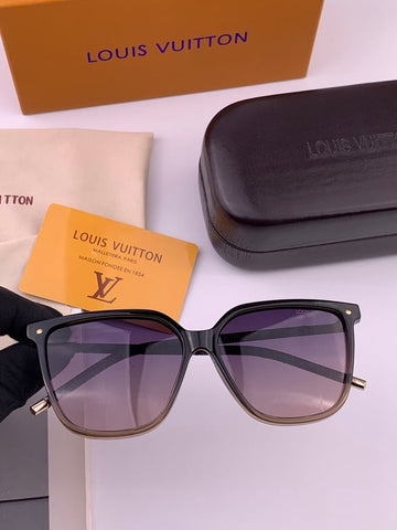 LV Gradient Square Sunglasses (Black-to-Brown)