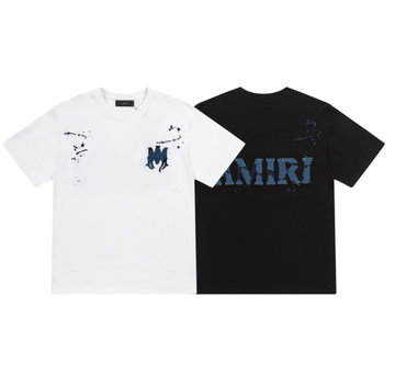 AMIRI Denim Patch Distressed T-Shirt