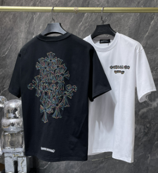 Chrome Hearts Rainbow Outline Cross Tee