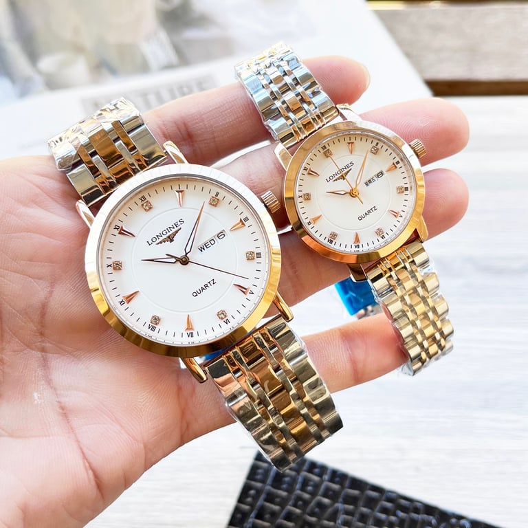 Longines Couple Watches, Original Imported Quartz Movement, Mineral Glass Crystal, 316L Stainless Steel Case, Men's Diameter 40mm, Women's Diameter 30mm, Thickness 8mm