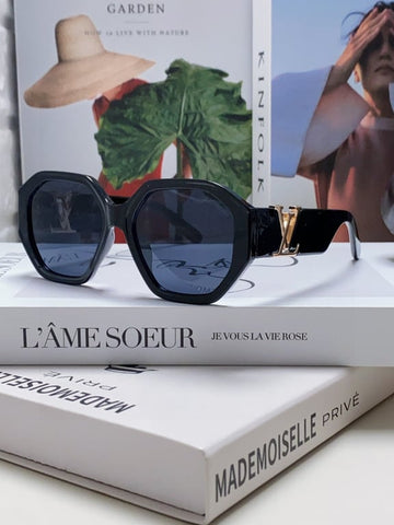 LV Hexagonal Sunglasses (Black/Gold)