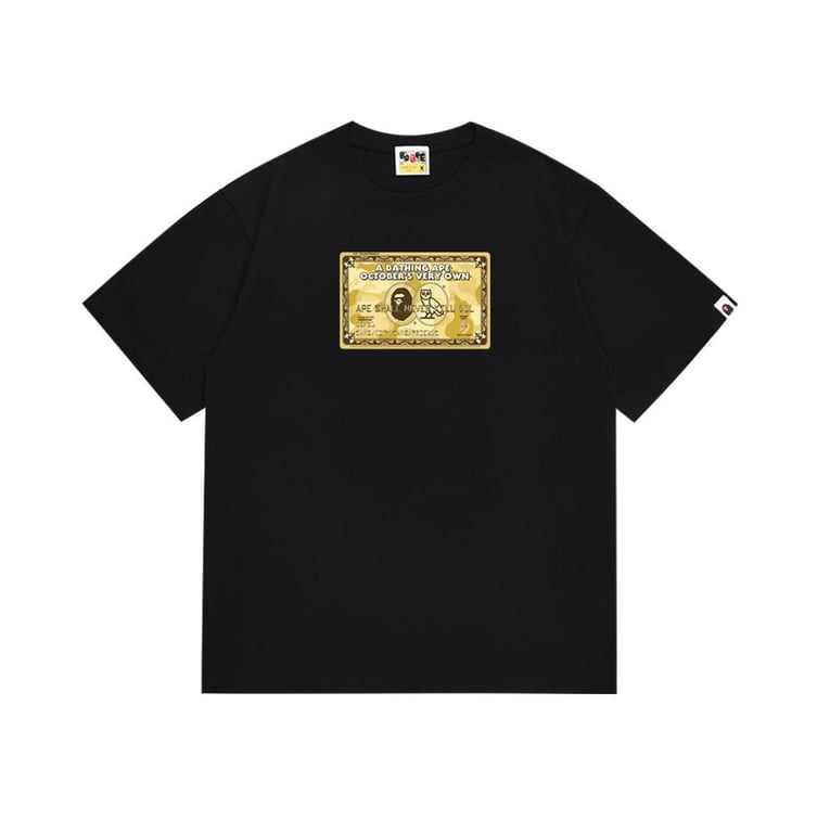 Black BAPE x OVO Collab "Gold Bill" T-Shirt