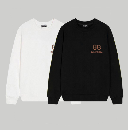 Balenciaga Vintage Distressed Letter Print Crew Neck Sweatshirt