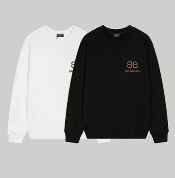 Balenciaga Vintage Distressed Letter Print Crew Neck Sweatshirt