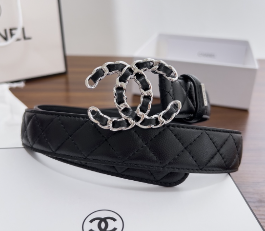 Chanel chain buckle women's belt