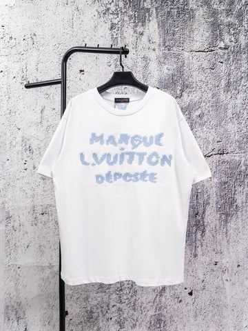 Louis Vuitton short-sleeved crew neck T-shirt with embossed front and back