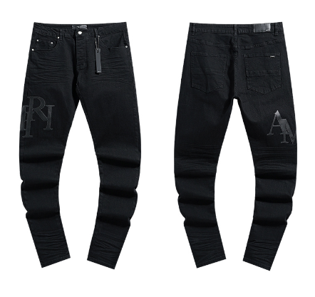 Black Denim Jeans with Debossed AMIRI Logo
