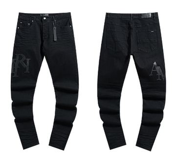 Black Denim Jeans with Debossed AMIRI Logo