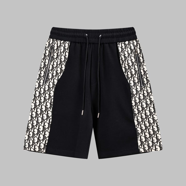 Dior Black Sweat Shorts with Oblique Print Side Panels