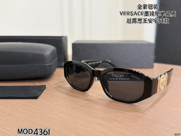 Versace MOD4361 Black Sunglasses with Gold Medusa Temples