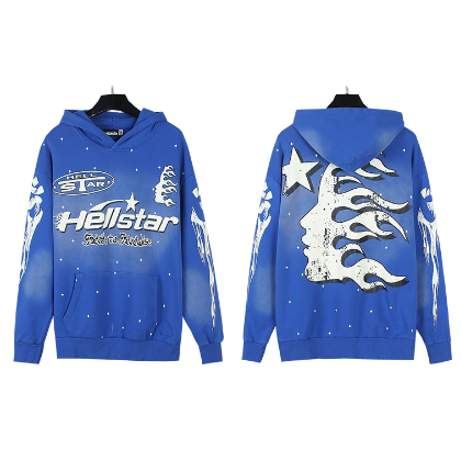 Hellstar Distressed Terry Cloth High Street Retro Hooded Sweatshirt