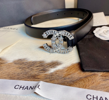 Chanel logo leather strip