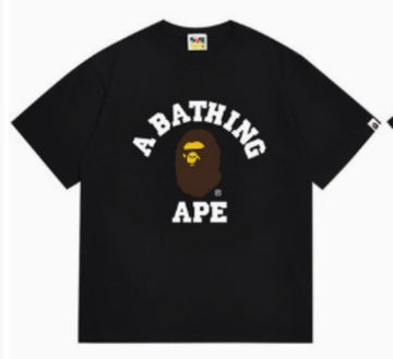 Black BAPE "A BATHING APE" College Logo T-Shirt