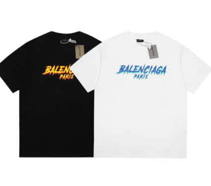 Balenciaga's new electronic letter print short-sleeved shirt