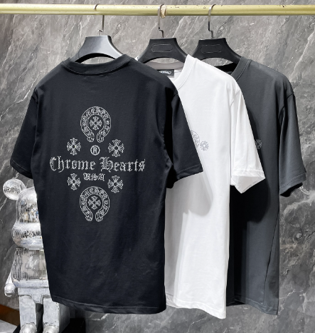 Chrome Hearts Multi-Logo Rhinestone Tee
