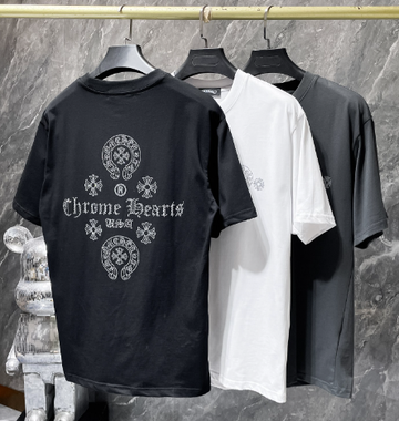 Chrome Hearts Multi-Logo Rhinestone Tee