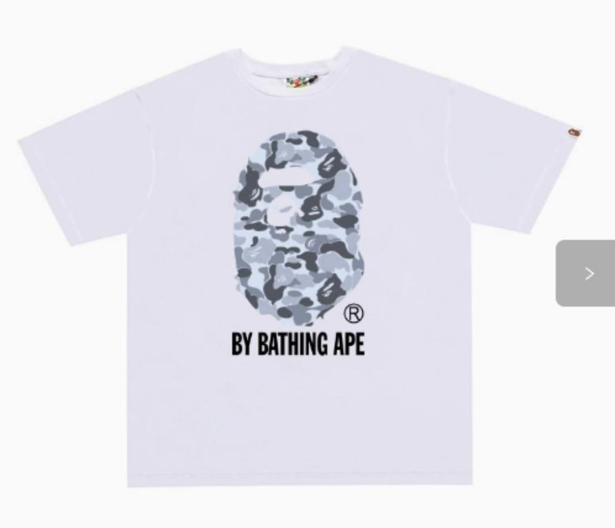 White BAPE Grey Camo Ape Head T-Shirt