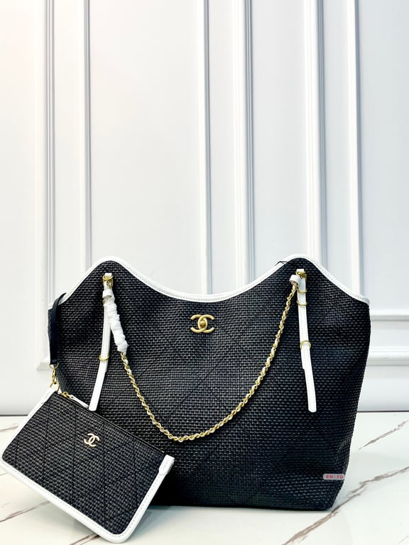 Chanel tote bag straw bag