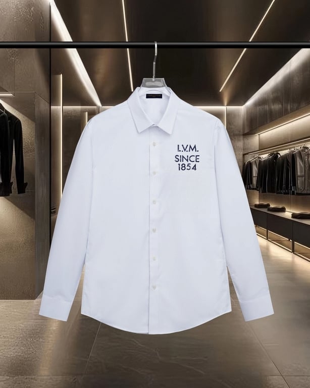 Louis Vuitton classic long-sleeved shirt with embroidered logo on the chest