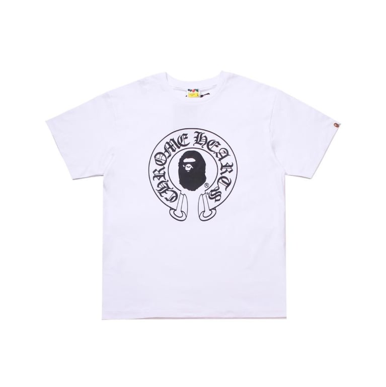 White BAPE x Chrome Hearts Collab T-Shirt