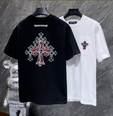 Chrome Hearts Plaid Pattern Cross Tee