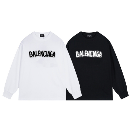Balenciaga double B graffiti print long-sleeved shirt!