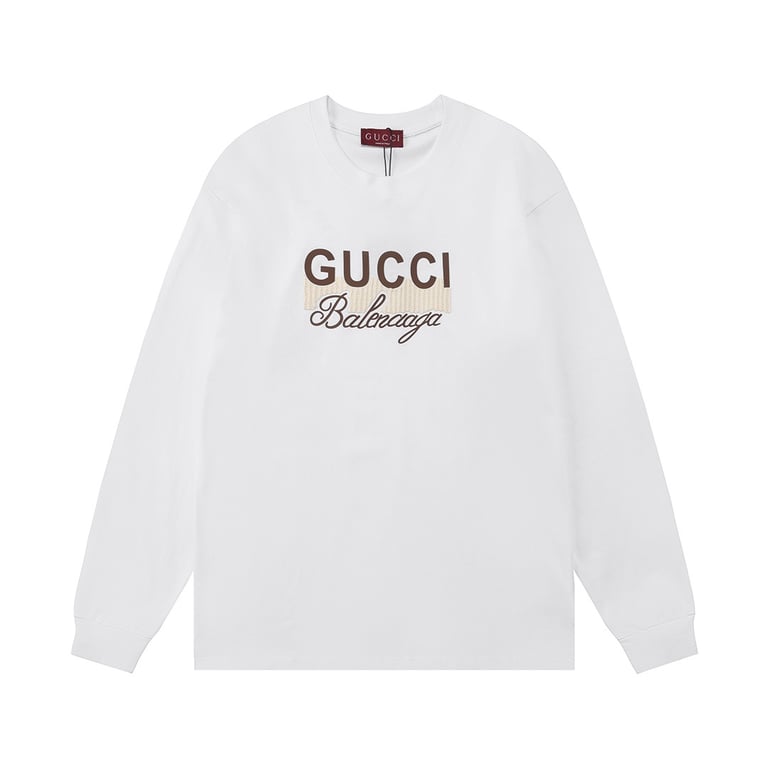 Gucci's accessible luxury knitwear + 3D embossed logo long-sleeved shirt