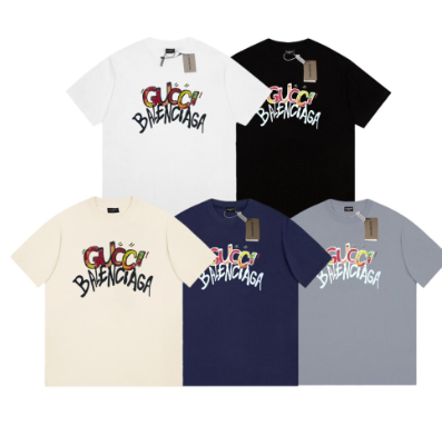 Balenciaga x Gucci printed short-sleeved shirt