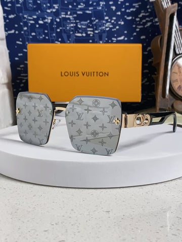 LV Monogram Lens Rimless Sunglasses (Silver)