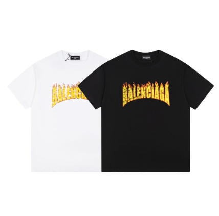 Balenciaga Flame Print Short-Sleeve