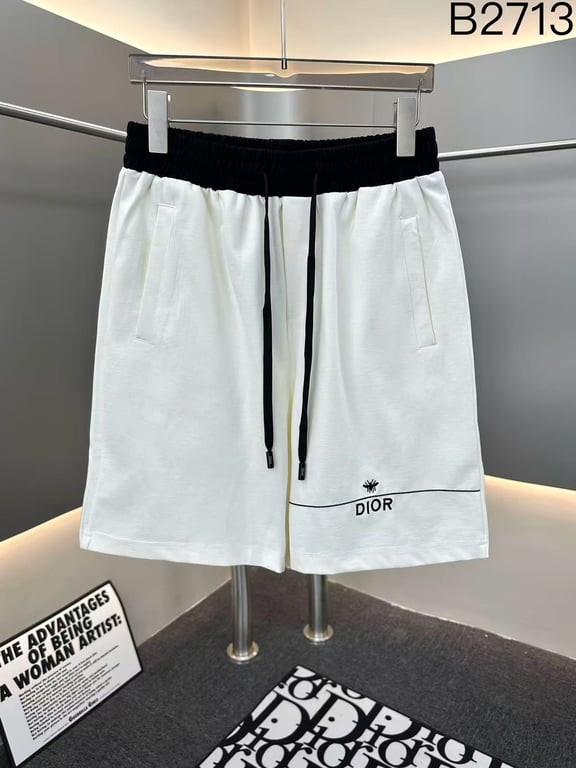 Dior White Bee Logo Casual Shorts