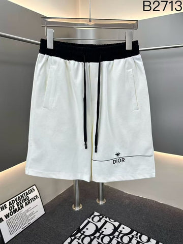 Dior White Bee Logo Casual Shorts