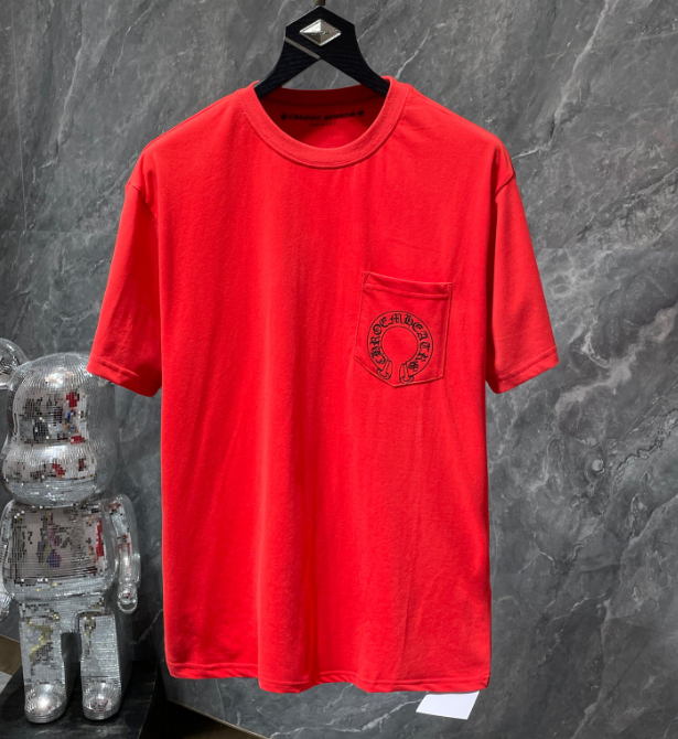 Chrome Hearts Red Horseshoe Pocket Tee