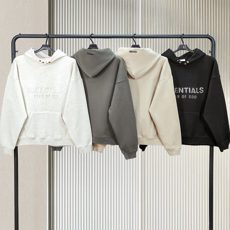 Fear of God Essentials Tone-on-Tone Front Logo Pullover Hoodie