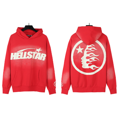 Hellstar Distressed Terry Cloth High Street Retro Hooded Sweatshirt