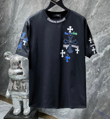 Chrome Hearts Multi-Color Denim Cross Patch Tee