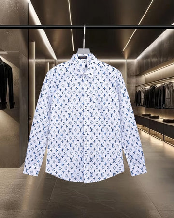 Louis Vuitton gradient monogram logo print long-sleeved shirt