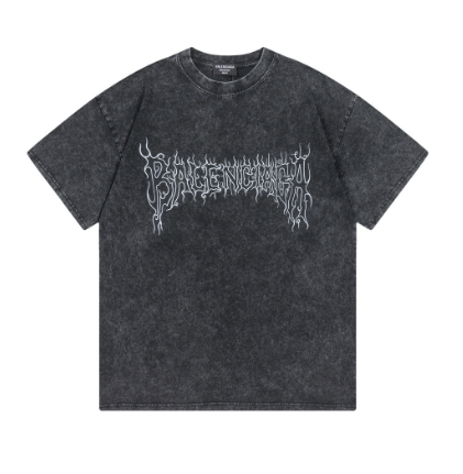 2025 Balenciaga 2025 New Arrival - 3D Hollowed-out Logo Short-Sleeve T-Shirt (Unisex)