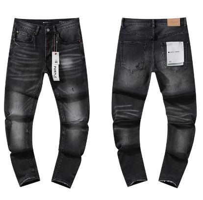 Black Washed Slim Denim Jeans with Knee Distressing