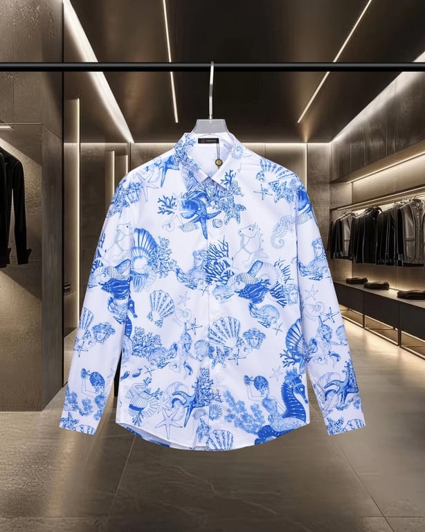 Louis Vuitton classic ocean print long-sleeved shirt