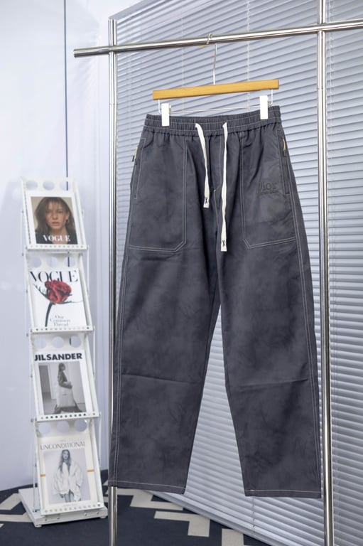 Dior Grey Christian Dior Logo Contrast-Stitch Cargo Pants