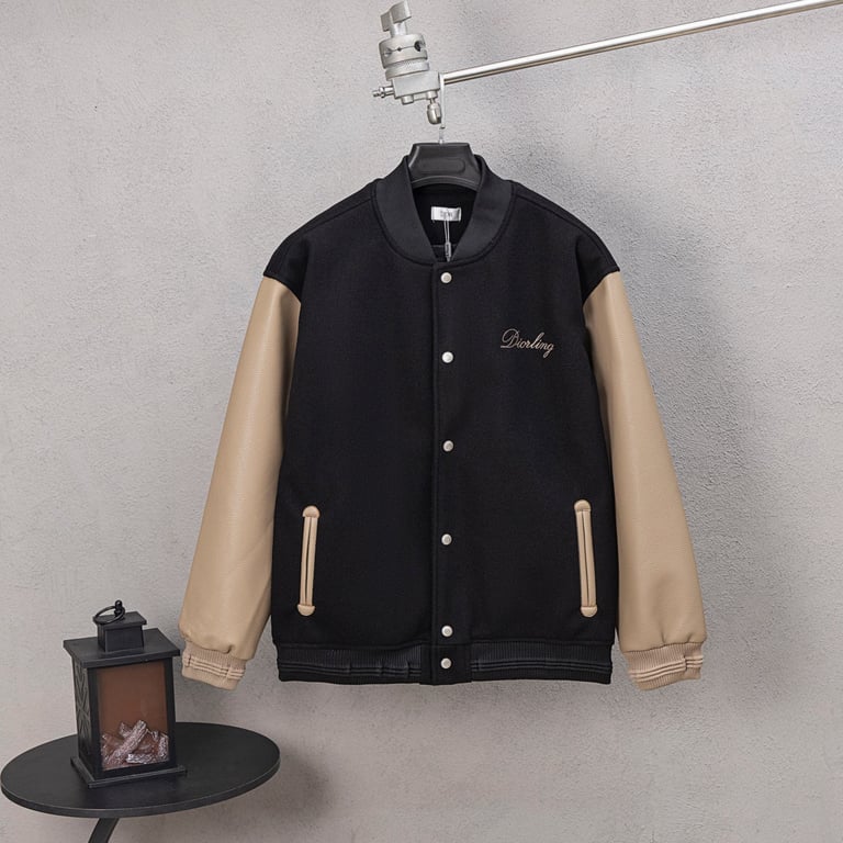 Dior ling Varsity Jacket (Black & Beige)