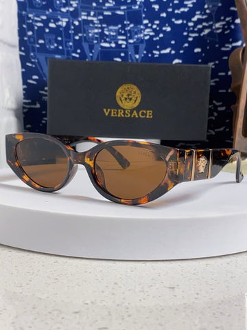 Versace Tortoiseshell Cat-Eye Sunglasses with Gold Medusa Temples