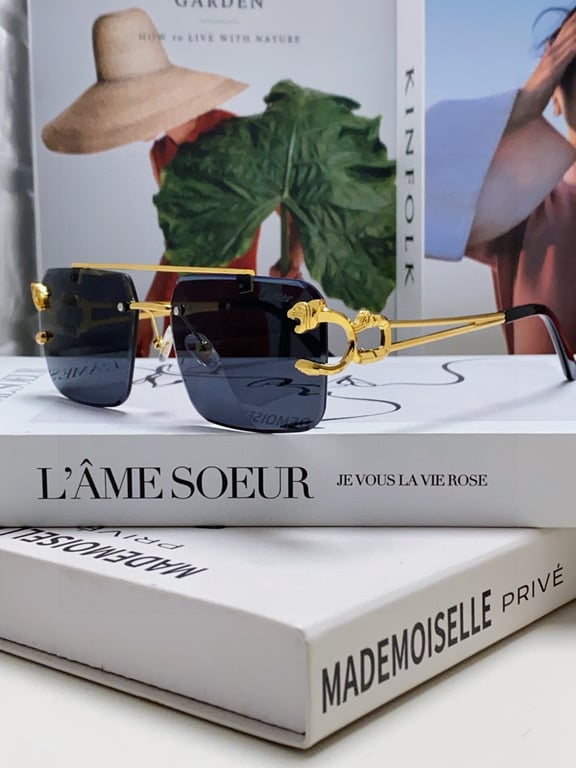 Cartier Rimless Sunglasses with Panther Head Details