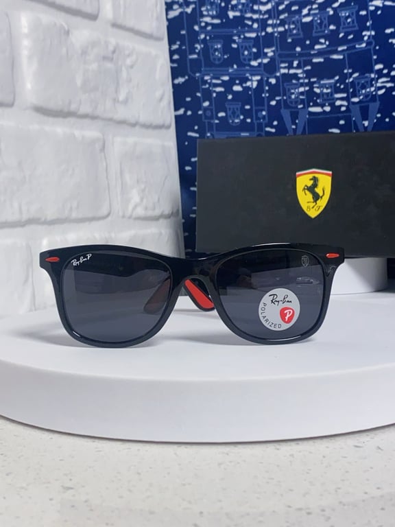 Ray-Ban RB4413M (Square Frame with Red Temple Tips)