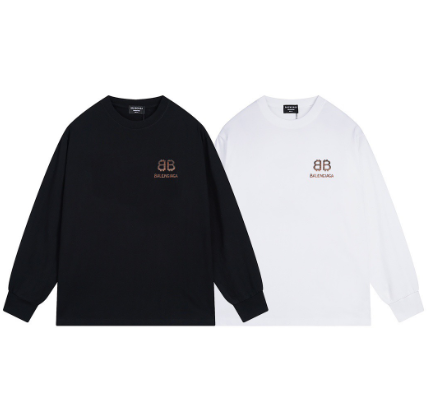 Balenciaga long-sleeved shirt with distressed graffiti logo print.